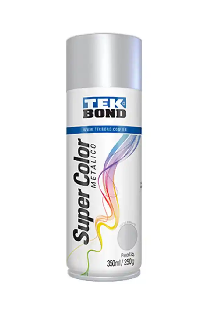 Tekbond Pintura Acrilica Aerosol Metálico Plata 350 mL