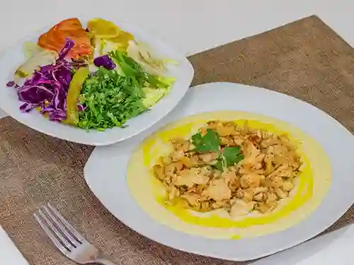 Hummus Tahini con Shawarma
