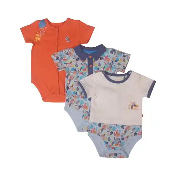 Set 3 Pzas Body Niño Multicolor Pillin 12 M