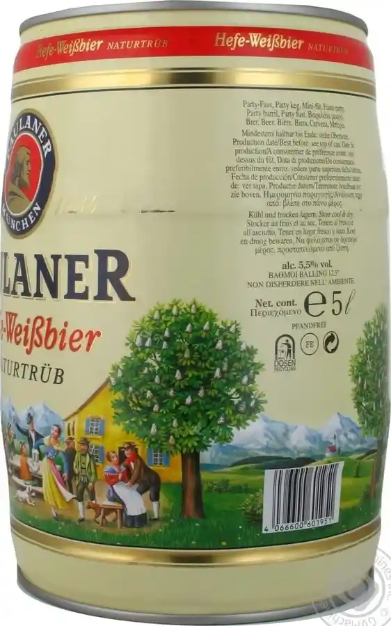 Cerveza Paulaner Hefe-Weissbier 5L