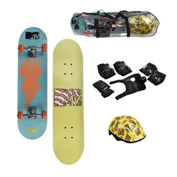 Set de Skateboard Con Casco 2 Pares Protecciones y Bolso de Pvc