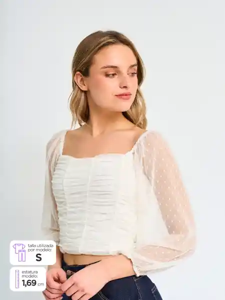 Index Blusa Manga Larga Corta Color Ecrudo XL S25