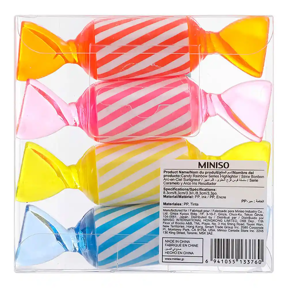 Miniso Set De Marcadores 4 Pzas-candy Rainbow Series