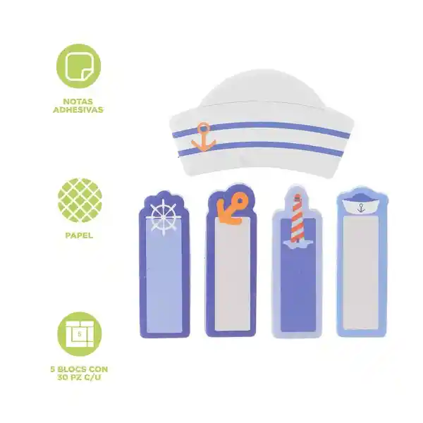 Set Nota Adhesiva Navy Miniso