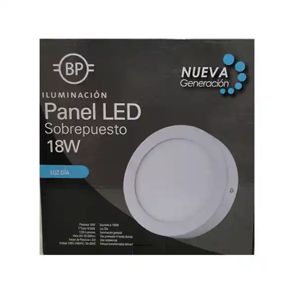 Panel Led Circular Sobrepuesto Blanco 18W 4000K