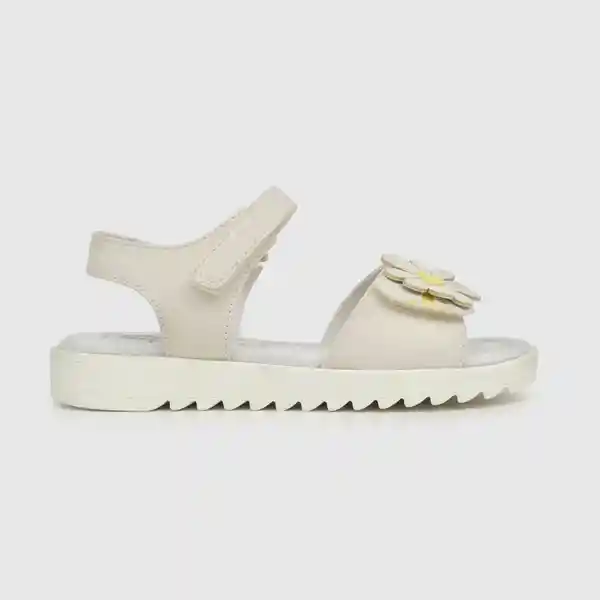 Sandalias Doble Ajuste Flor de Niña Blanco Talla 33 Colloky