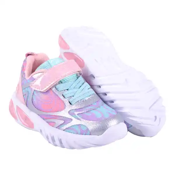 Zapatillas Luces Bebe Niña Rosado Pillin 26