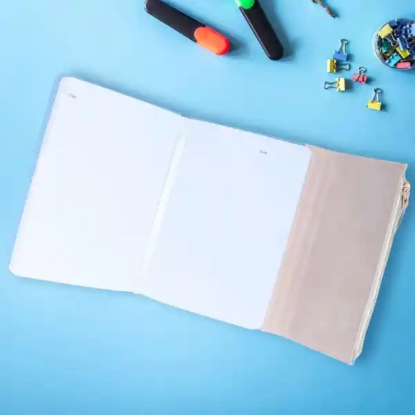 Miniso Cuaderno de Negocios Trifold Azul