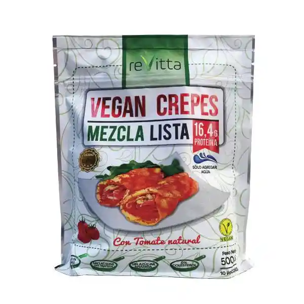 Revitta Mezcla Para Crepes Vegano Proteico Sabor Tomate