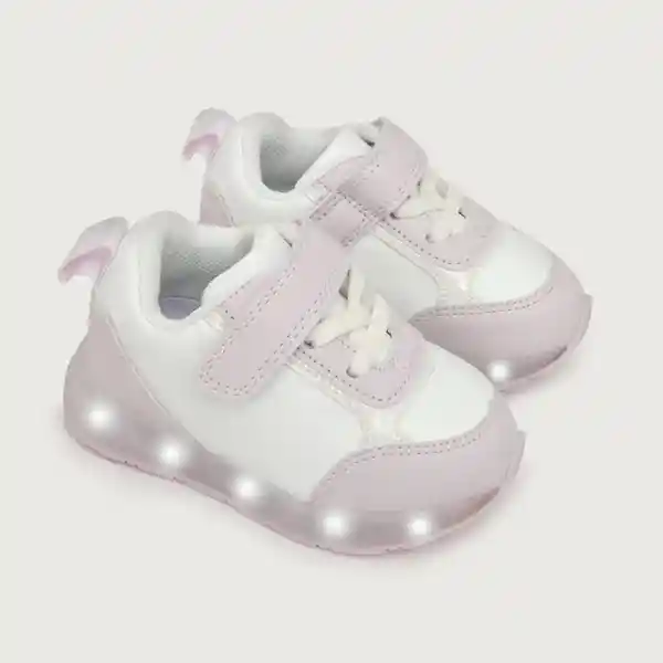 Zapatillas de Luces Urbano Velcro Elástico Niña Lila 26 Opaline