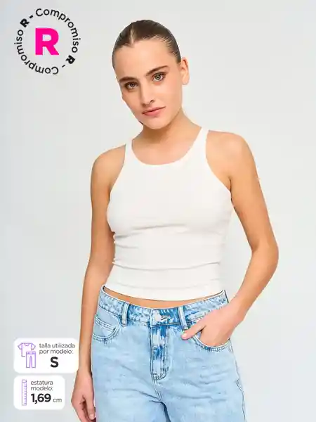 Index Polera Sm Rib Color Ecru M S25