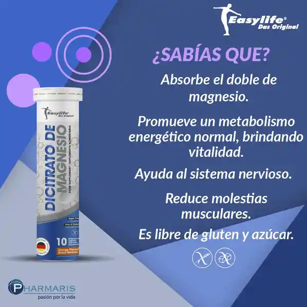 Easylife Sabor Naranja Dicitrato de Magnesio (375 mg)
