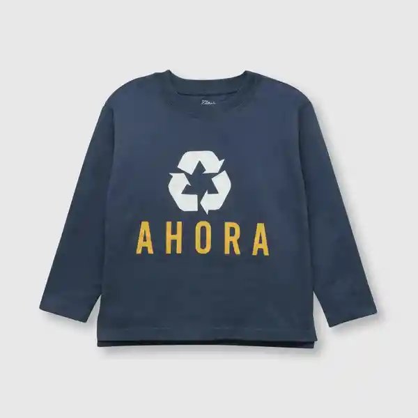 Polera de Bebé Niño Reciclado Gray Denim Talla 3/6M Colloky