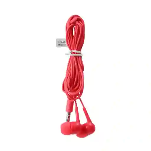 Miniso Audífonos de Cable Estuche en Forma de Capsula Rojo