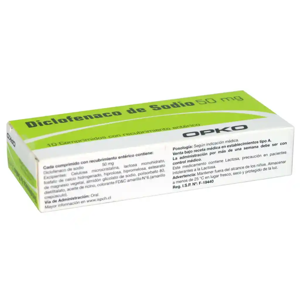 Diclofenaco Sodico 50 mg Comprimidos Recubiertos Entericos