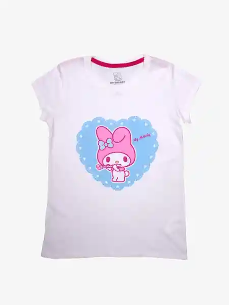 Hello Kitty Polera Manga Corta Mmelody Blanco 12 MLD0023AC V26