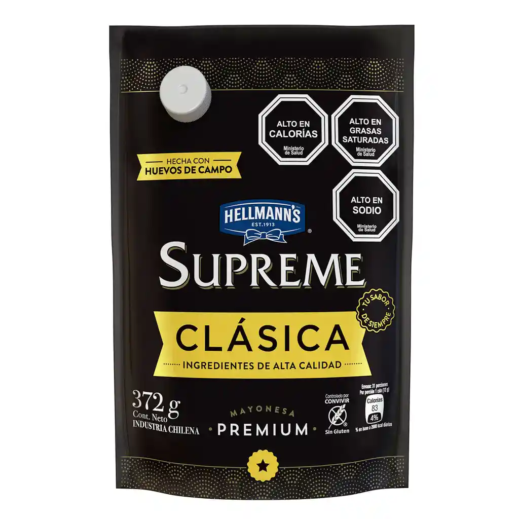 Hellmanns Mayonesa Supreme Clásica Premium