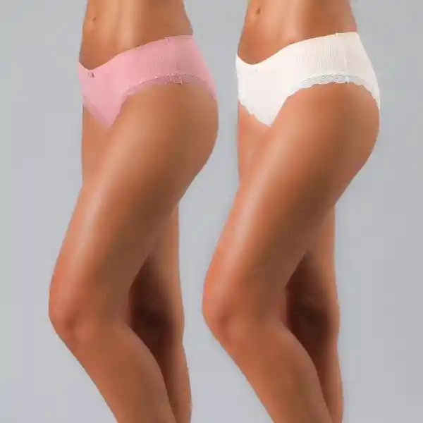 Pack Pantaleta Bonded Color Crema Talla L Flores