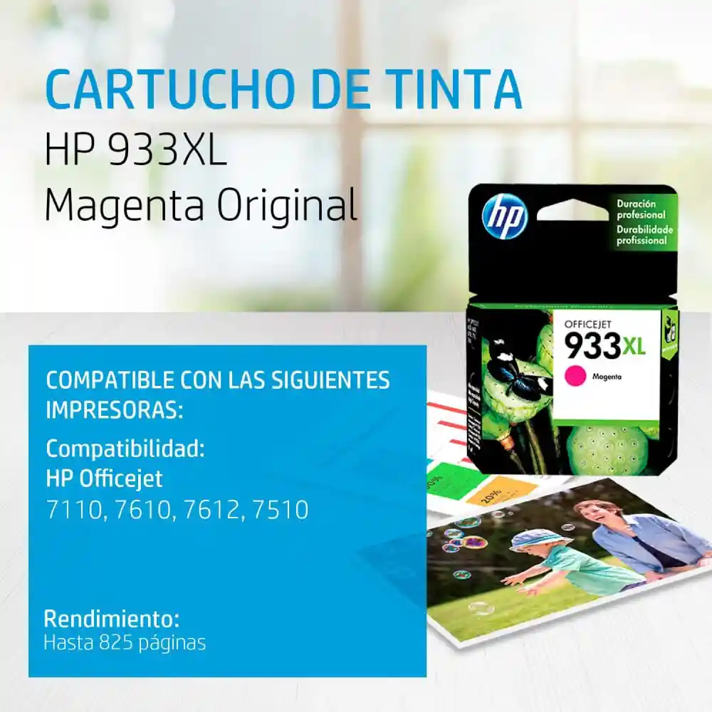 Hp Cartucho de Tinta Magenta 933XL