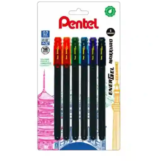 Pentel Roller Energel Makkuro Colores Surtidos 0.7 mm