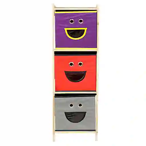 Estante Organizador Multicolor Madera Cafe Claro 31x28x128cm