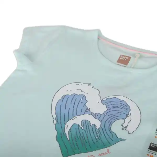 Polera Manga Corta Niña Verde Pillin 6 a