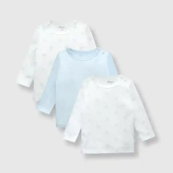 Pack Camiseta de Bebé Niño Celeste Talla 6/9M Colloky