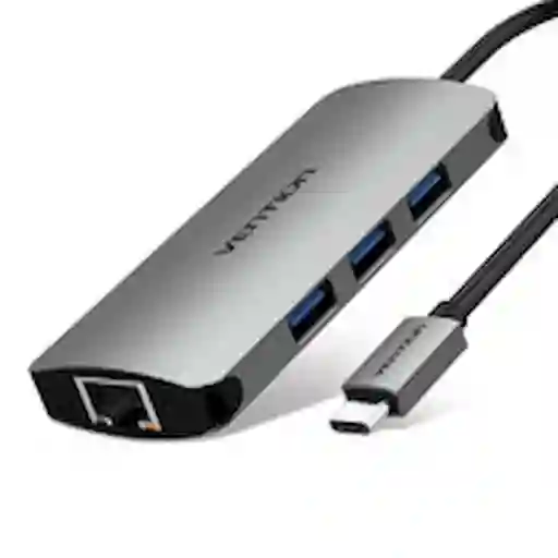 Vention Adaptador a Usb-C a Usb 3.0 x 3 Hdmi/Rj45/Pd Negro