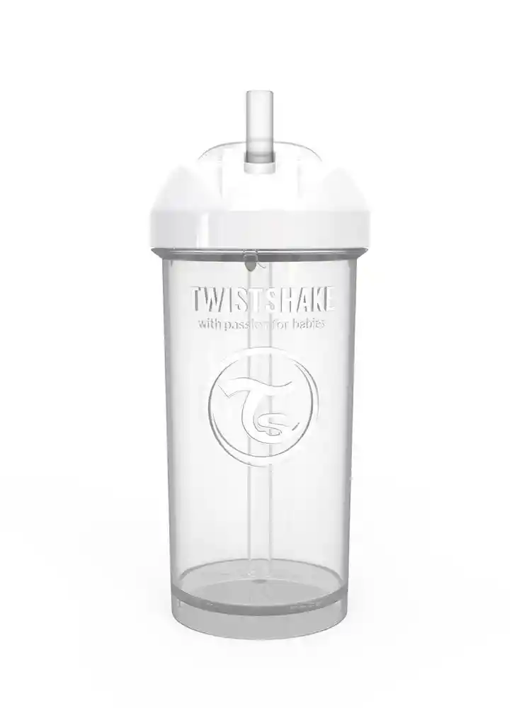 Twistshake Vaso Con Bombilla Straw Cup Blanco Capacidad 360 mL