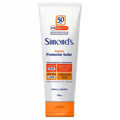 Simonds Protector Solar Neutro FPS 50 Niños y Adultos