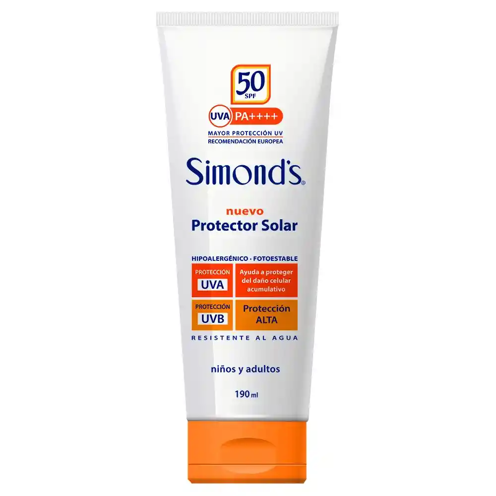 Simonds Protector Solar Neutro FPS 50 Niños y Adultos