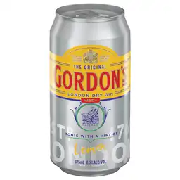 Gordons Gin Tonic Lemon 375 mL