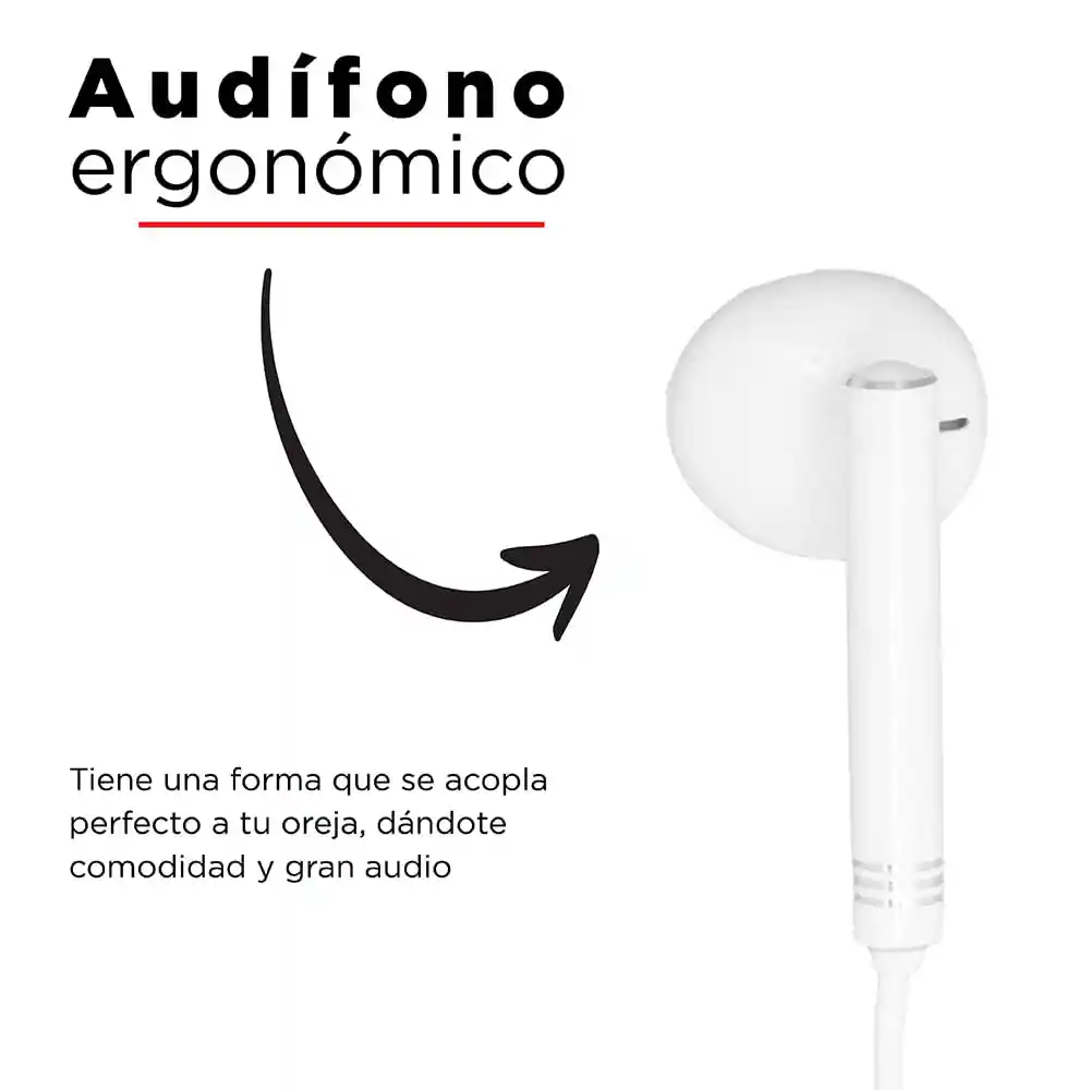 Miniso Audifonos De Cable 1318 Blanco 11m