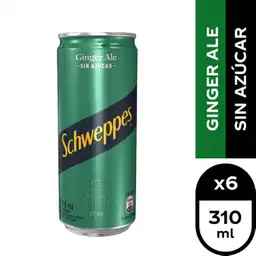 Schweppes Ginger Ale Sin Azúcar 6 x 310 cc