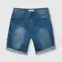 Bermuda Mezclilla De Niño Azul Talla 6a