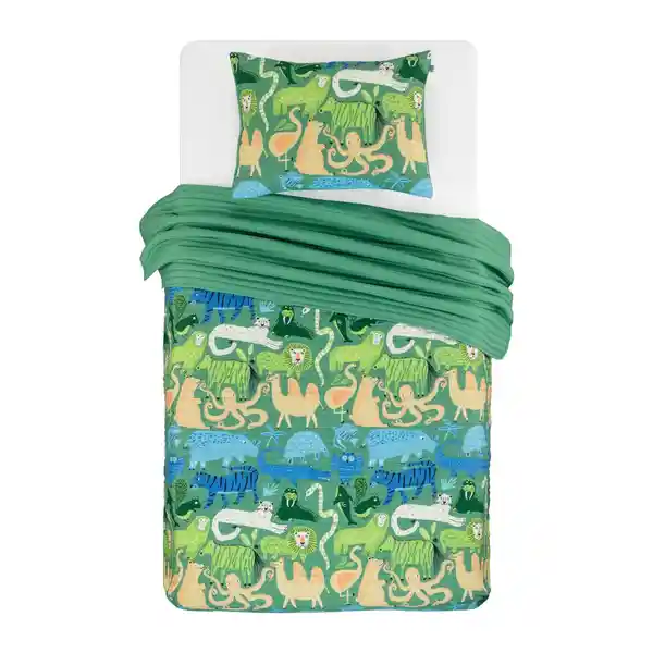 Quilt de Microfibra Estampada Verde