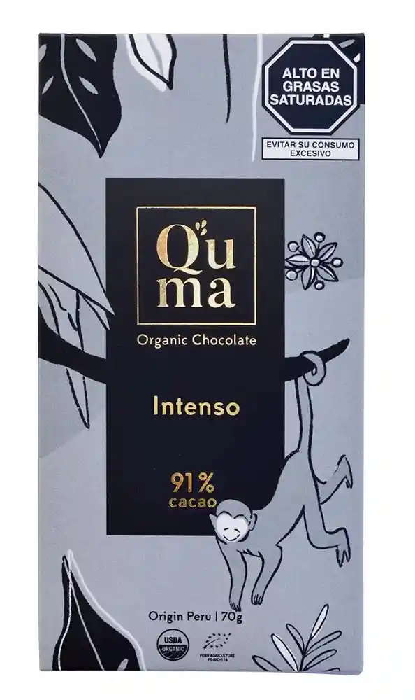 Q'uma Chocolate Orgánico Intenso 91% Cacao