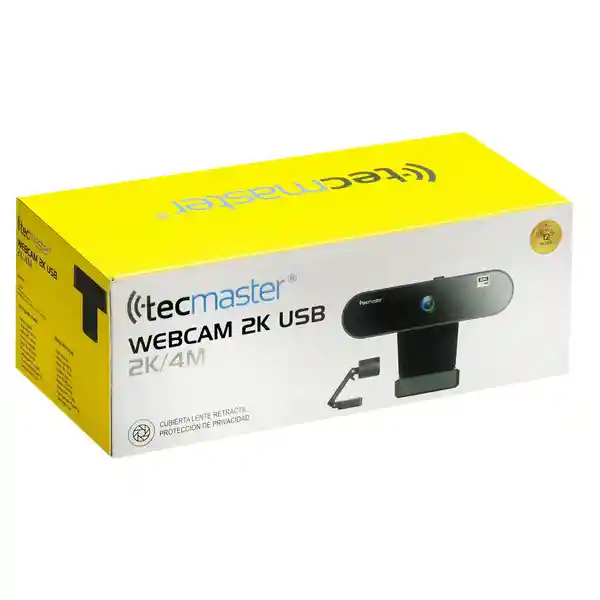 Tecmaster Webcam Con Cubierta de Privacidad 2K