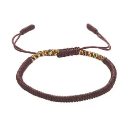 Pulsera Budista Ajustable Hilo Café y Colores