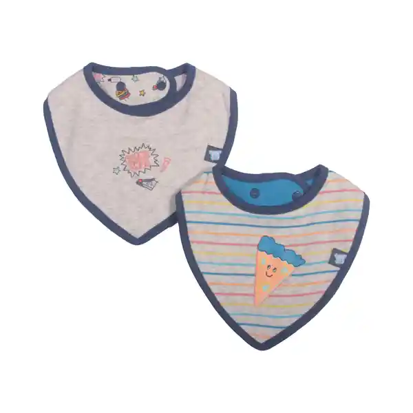 Set 3 Pzas Babero Niño Multicolor Pillín 12 M