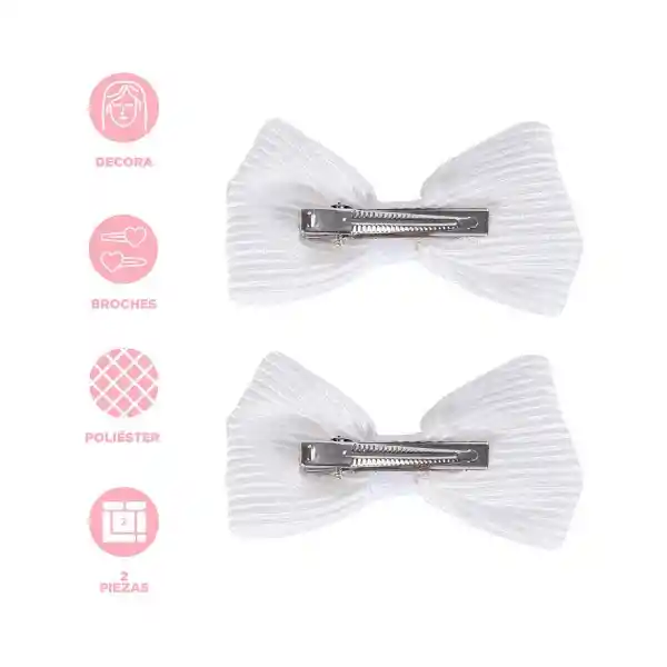 Set Broche Para Cabello Blanco Miniso