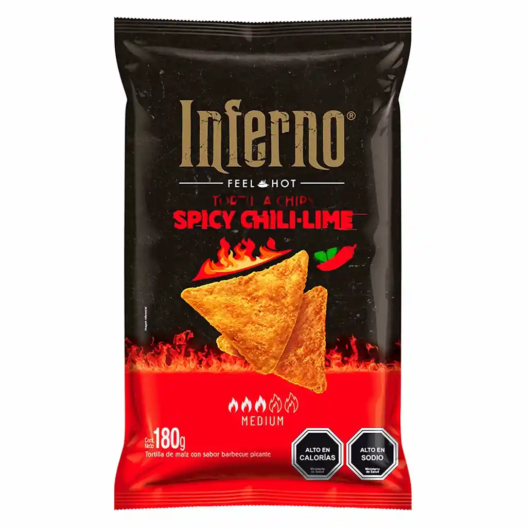 Inferno Chips de Tortilla de Maíz Sabor a Chili y Limón