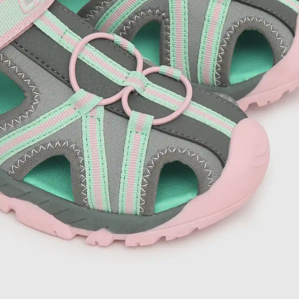 Sandalias Cintas Cruzadas De Niña Gris Talla 30