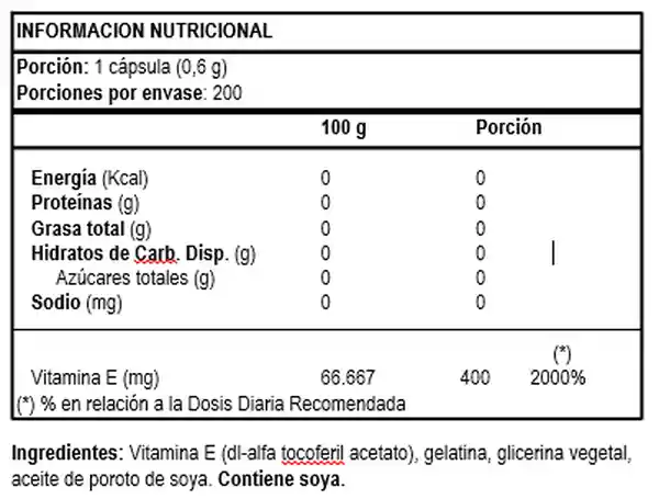 Sundown Naturals Suplemento Dietético Vitamina E