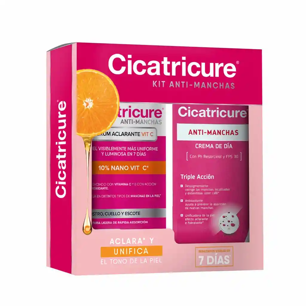 Cicatricure Crema Antimanchas + Serum Aclarante Vit C