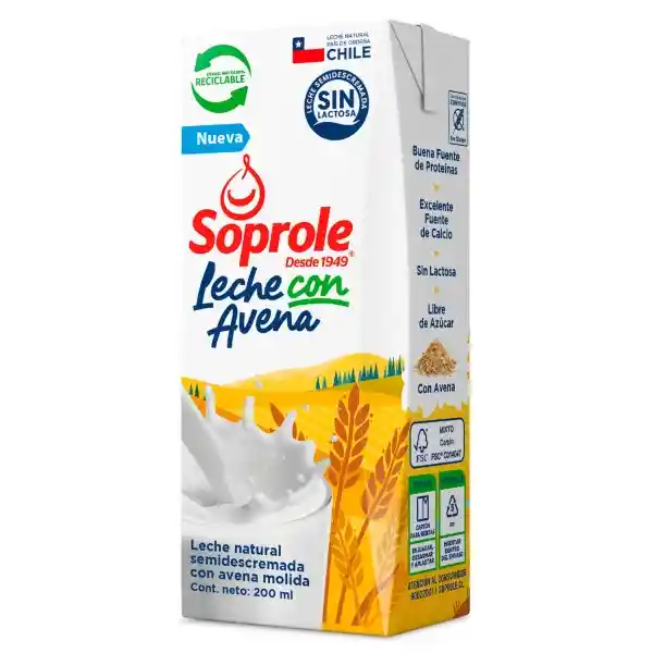 Soprole Leche Semidescremada Con Avena