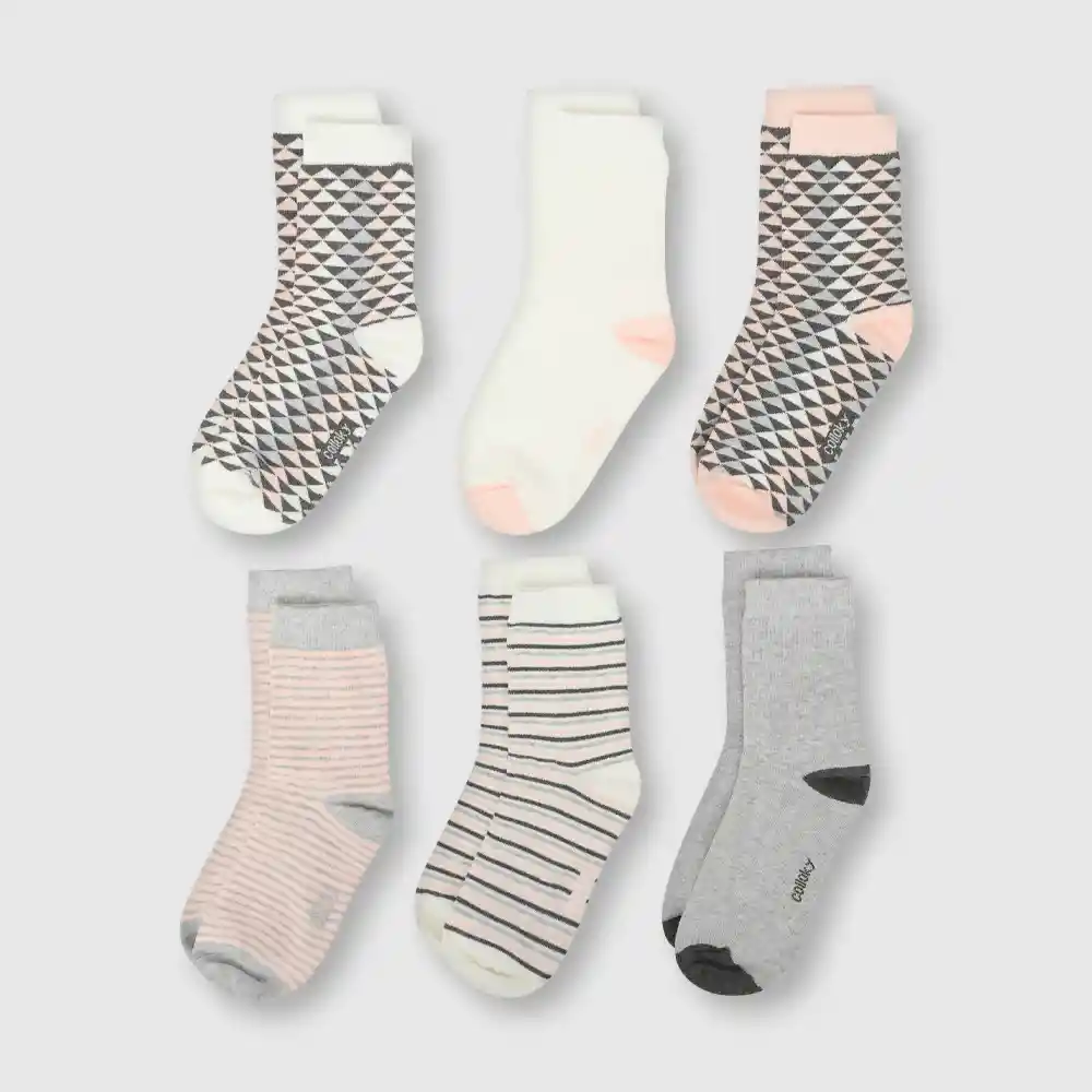Pack Calcetines De Niña Gris Talla 34/37