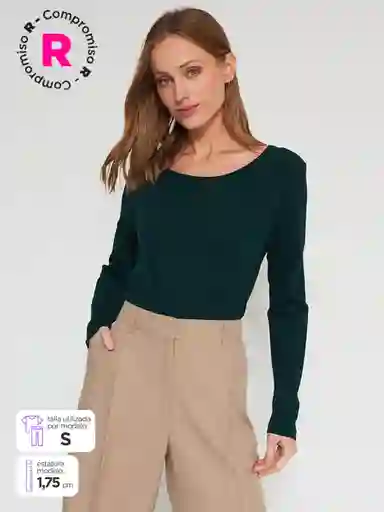 Marquis Polera Manga Larga Round B Verde Oscuro Talla M S25