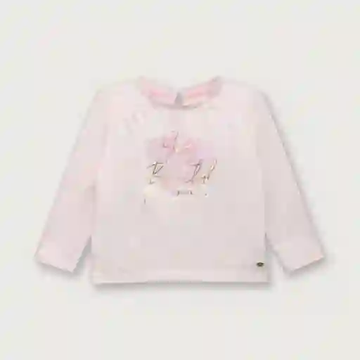 Polera Manga Larga Con Abertura Atrás Niña Rosado T. 3A Opaline