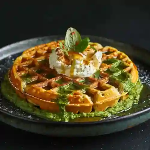 Waffle Espinaca Crema